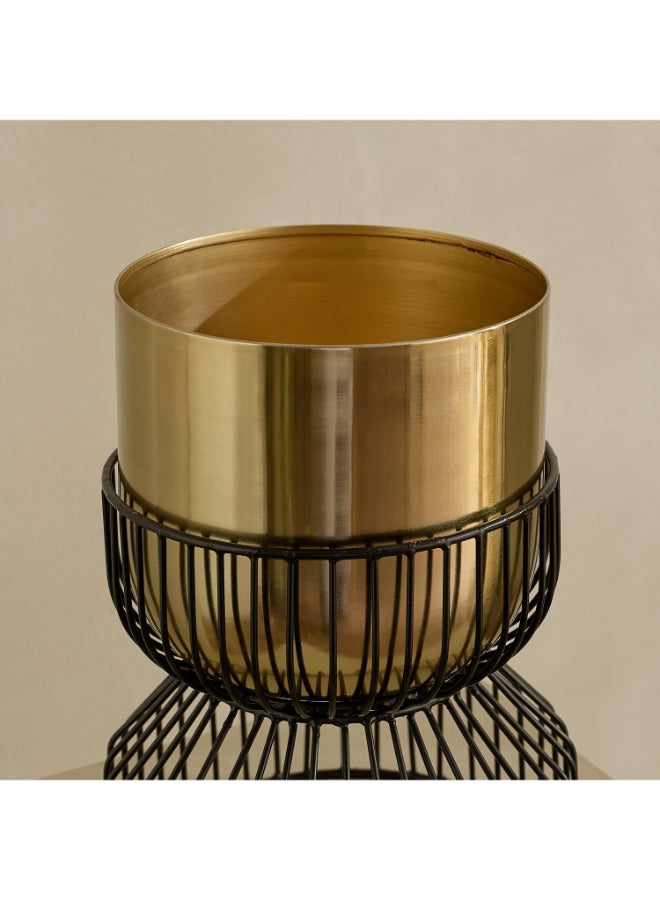 Home Box Premium Metal Planter Stand - Black and Gold - Image 3